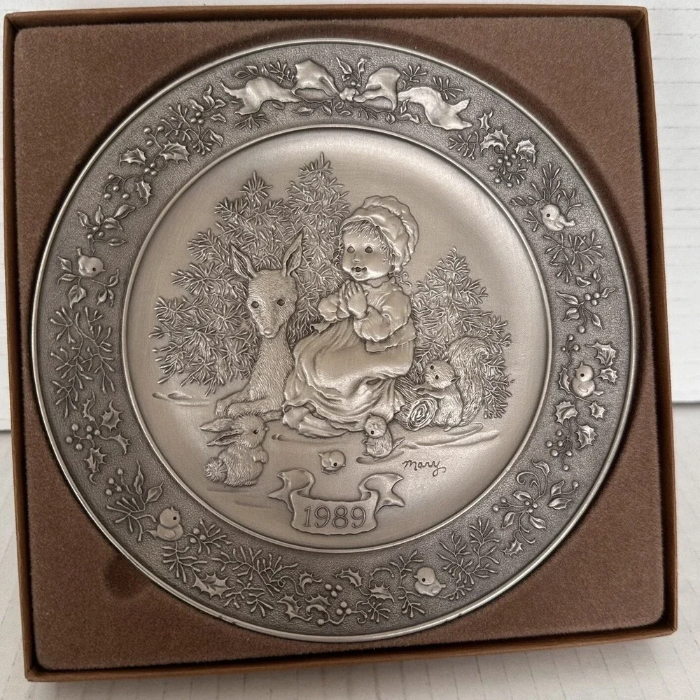 Hallmark 1989 Christmas Plate The‎ Miracle of Christmas Limited Edition Pewter
